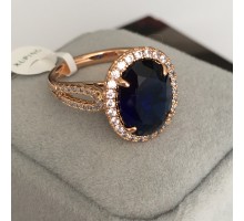 Код 6145 Кольцо синий камень р,6,7,8,9 хьюпинг